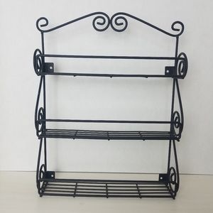 Black Metal Scroll Wall Hanging Spice Rack